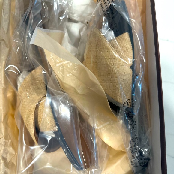 NWT: ATP ATELIER Capurso natural raffia flat sandals size: 37 - Picture 7 of 9